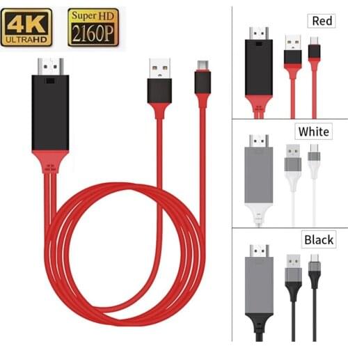 100pcs 4K USB TYPE-C TYPE C to HDMI Cable 2M HDTV Digital AV Converter Adapter For SAMSUNG GALAXY MACBOOK LG HTC DELL BOOK