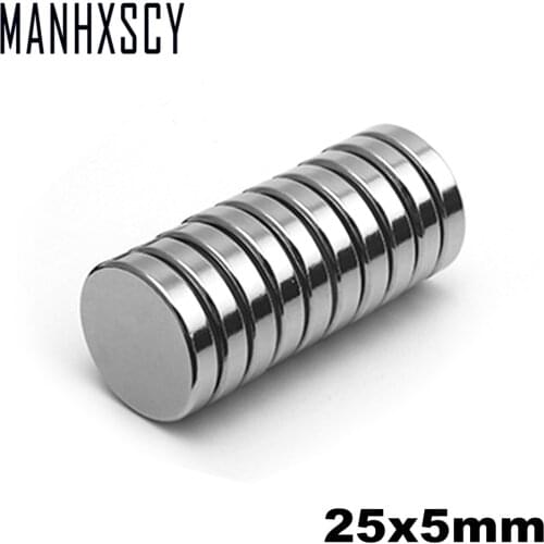 100pcs Neodymium N35 Dia 25mm X 5mm Strong Magnets Tiny Disc NdFeB Rare Earth For Crafts Models Fridge Sticking magnet 25x5mm