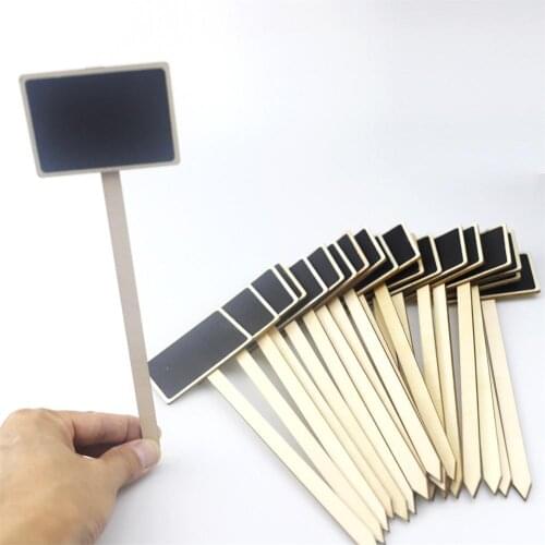 20Pcs Mini Wood Blackboard Plant Markers Valentines Day Flowers Pot Labels Tags