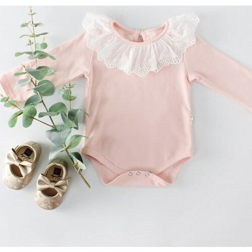 2020 Baby Romper Girls Lace Cotton Long Sleeve Jumpsuit baby girl clothes CHD20069