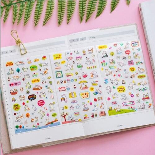 20packs/lot DIY Cute Cartoon Cat Paper Sticker for Scrapbooking Diary Kids Children office office school supplies G145