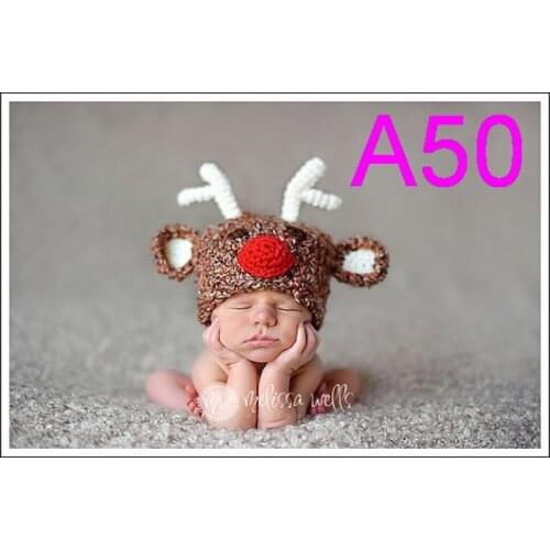 30pcs/lot Newborn baby reindeer hat, newborn christmas hat, christmas photo prop, newborn christmas outfit, baby hat NB-6years