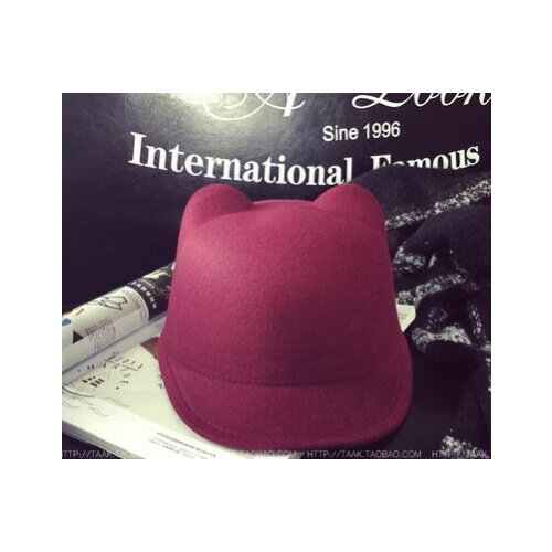 50pcs/lot fedex fastKids Baby Children Hats Warm Devil Hat Cute Cat Multicolors Ears Wool fedoras solid