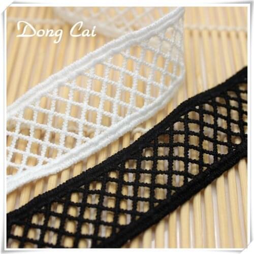 7yards/lot 2.5CM Novelty DIY lace fabric white black water soluble lace Childrens decoration Accessories Hair Accessoriess