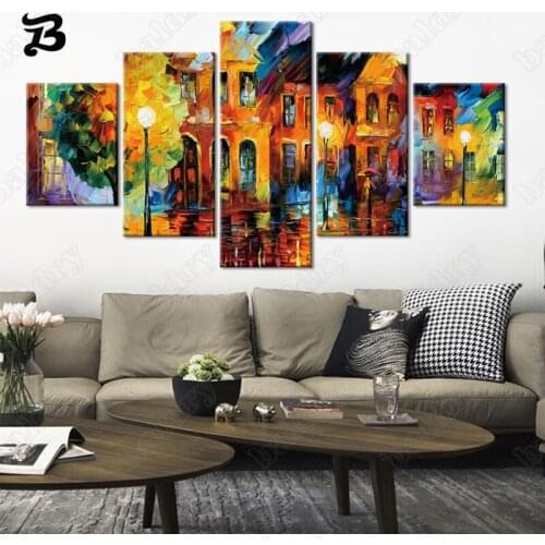 Abstract Wall Art Oil Painting Canvas 5 Pieces Wall Art Pictures Canvas Posters Prints for Living Room Bedroom Home Wall Decor