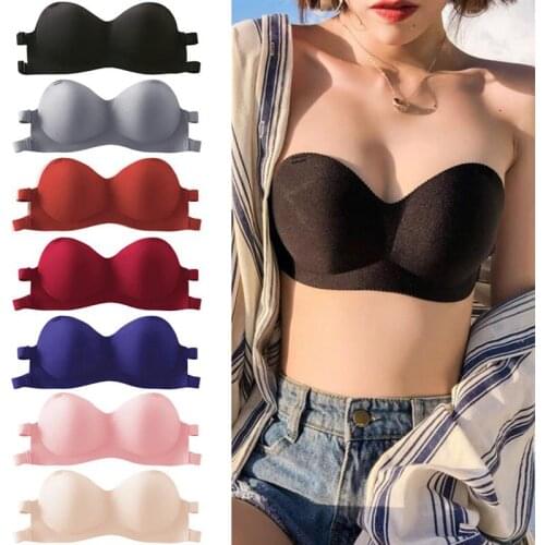 Women’S Sexy Invisible Bra Breast Wrap Underwear No Rims Non-Slip Gather Bra Lingerie For Female Brassiere Push Up