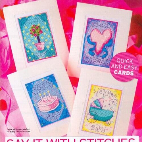 CD400 Cross Stitch Kit Package Greeting Cards Needlework Counted Cross-Stitching Kits Christmas Mothers Fathers Day Birthday