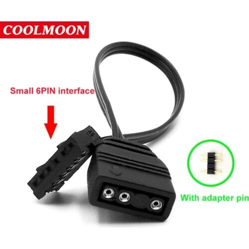 COOLMOON Transfer Wiring 5V 3 Pin Turn 6pin Turn 4Pin Transfer Wiring Controller Transfer Wiring 6P Converter Cable