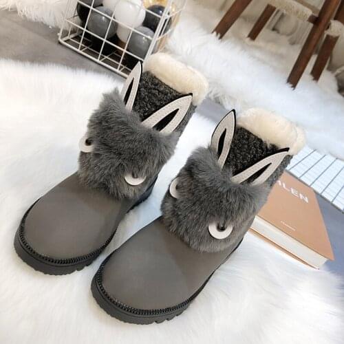 Winter Shoes Women Boots Non-Slip Fashion Female Shoes Boots for Womens Platform Female Fur Boots Furry Snow Boots U11-12