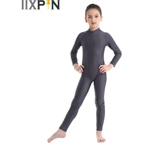 IIXPIN Gymnastics Leotard for Girls Ballet Unitard Costumes Long Sleeves Zippered Ballet Dance Dress Jumpsuit Dancewear Bodysuit