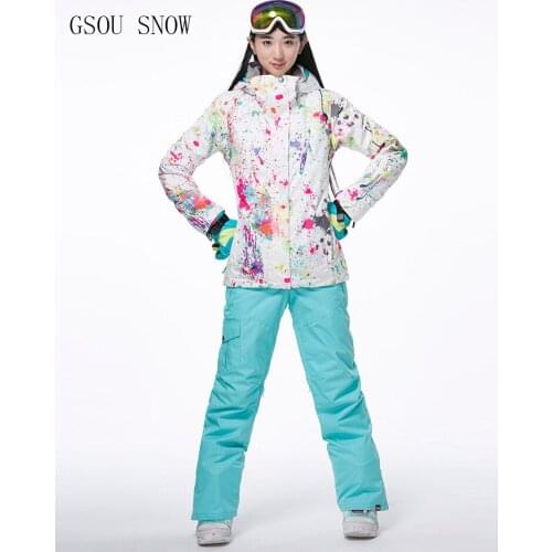 GSOU SNOW 2019 New Designer Snowboard Jacket Outdoor Hiking and Camping Coat Winter Waterproof Windproof Clothing for women