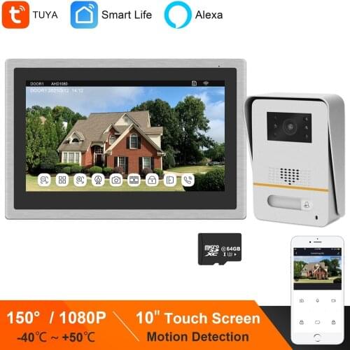 HomeFong Video Intercom 10 inch Video Door Phone 1200TVL Wide Angle Camera Video Doorbell Home Intercoms Access Control System