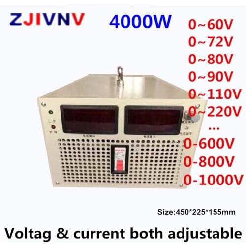 4000W Switching power supply output 300v 400v 500v 600v 700v 800v 1000v current &voltage both adjustable AC-DC smps
