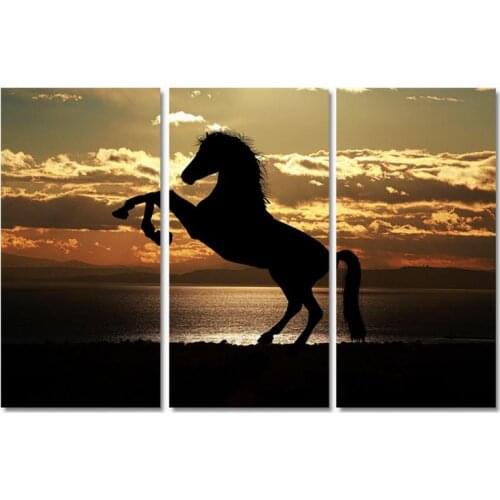 Sunset horse oil painting wall art canvas painting poster and printed Wall Art Pictures for living room decor Wall Art Poster