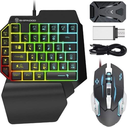 Keyboard Mouse Converter Combo Set With Rainbow Backlight For PS4/PS5/switch/xbox One/X/S Game Console Keyboard 2021