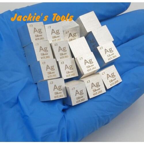 10mm Metal Silver Cube 99.99% Pure Ag Density Cube Specimen For Element Collection