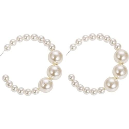 Trendy Elegant Lady Pearl Earrings Long Earrings Multiple Circle Stud Earrings for Women Jewelry Party Accessories Jw.org