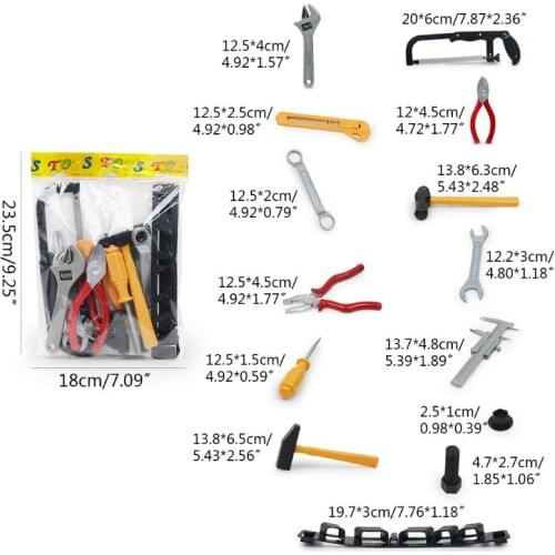 14 Pcs Set Construction Tool Set for Kids Child Career Training Activity Props