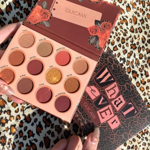 New 12 Color Makeup Eyeshadow Palette Professional Waterproof Easy To Wear Pear-light Matter Rose Series Eye Shadow Palette