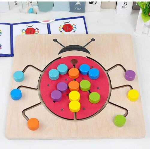 Montessori Educational Wooden Toys Children Color Geometry Cognitive Learning Board Preschool Montessori Toy Math Counting Game