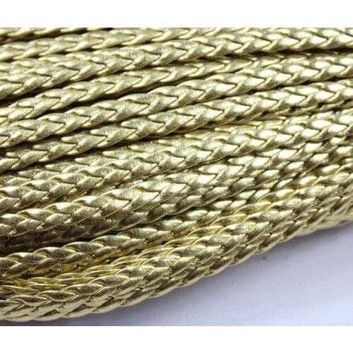 Wholesale Metallic Gold 100meters 328 feet 7mm Wide Flat Faux Braid Leather Cord, Bracelet Cord, DIY Accessory Cord