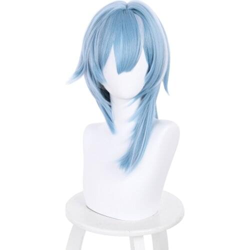 Game Genshin Impact Eula Cosplay Wig 38cm Heat Resistant Synthetic Hair Party Wigs