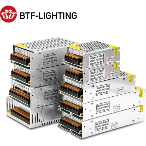 DC5V 2A 3A 4A 5A 8A 10A 12A 20A 30A 40A 60A Switch LED Power Supply Transformers Adapter WS2812B WS2801 SK6812 SK9822 LED Strip