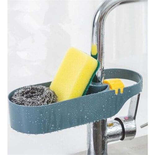Household kitchen sink hanging faucet bathroom hollow shelf storage rack organizer Water Basket Pool Rag Sponge Storage Rack