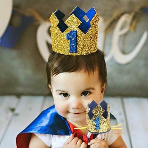 Lovely Baby Head Band Delicate Crown Birthday Girls Baby Hairbands Glitter Crown Flower Hoop Hair Baby Birthday Party Hair Decor