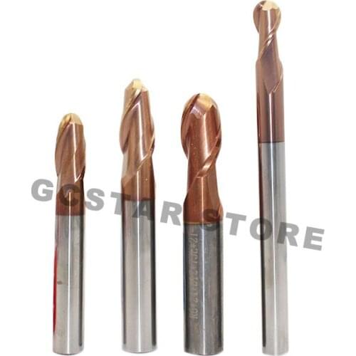 10pcs BALL Endmills 8MM HRC60 2F-R4 60L Endmill Radius 4mm Solid Carbide Tapered Ball Nose EndMillls CNC Millng Router Bit tool