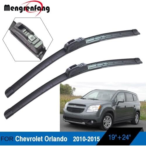 For Chevrolet Orlando Car Front Windscreen Wiper Blades Soft Rubber Wiper J Hook Arms 2010 2011 2013 2014 2015