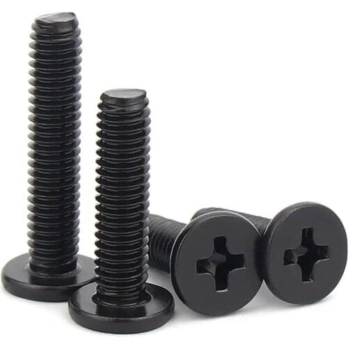5/50pcs Black 304 Stainless Steel Cross Phillips Ultra Thin Flat Wafer Head Screw CM M1.6 M2 M2.5 M3 M4 M5 M6 Bolt for Laptop