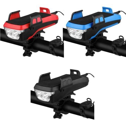 Bike Light Multifunctional USB Charging Bicycle Headlight With 3 Lighting Modes Mobile Phone Holder Taillight