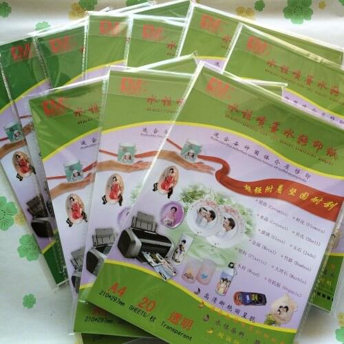 High-definition gorgeous presented A4 size (100 sheets/lot) inkjet transparent decal printing paper water transfer inkjet