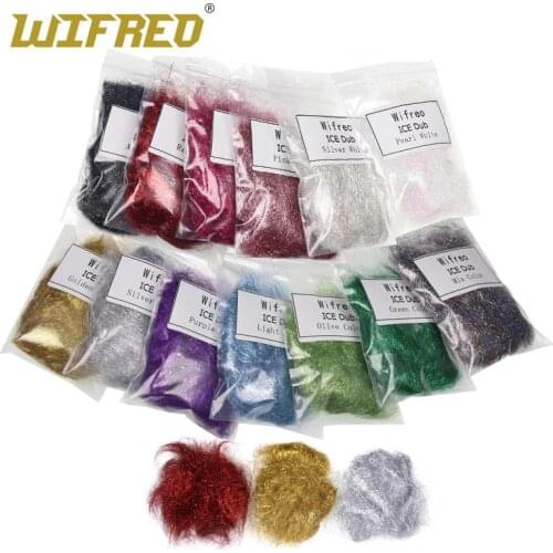 Wifreo Ultra Fine Ice Dubbing Fiber Fly Tying Nymph Scuds Ice Dub Wing Fiber Material for Flash Sparkle Addding 2g/bag