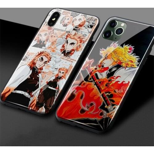 Kyojuro Rengoku Kimetsu no Yaiba demon slayer glass phone case cover for Apple iPhone SE 6 7 8 Plus X XR XS 11 12 mini Pro MAX