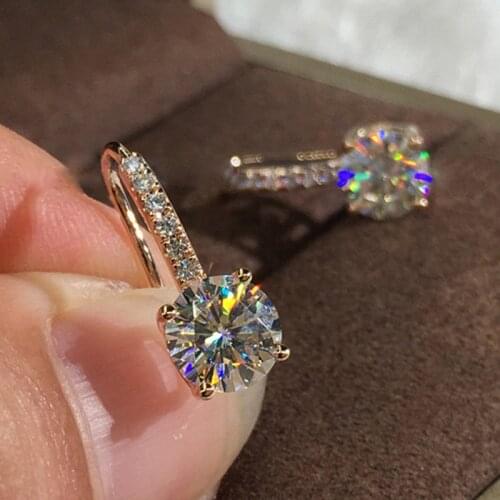 Classic Female Round Zircon Drop Earrings Vintage Party Dangle Earrings For Women Elegant Silver Color Bride Wedding Earrings