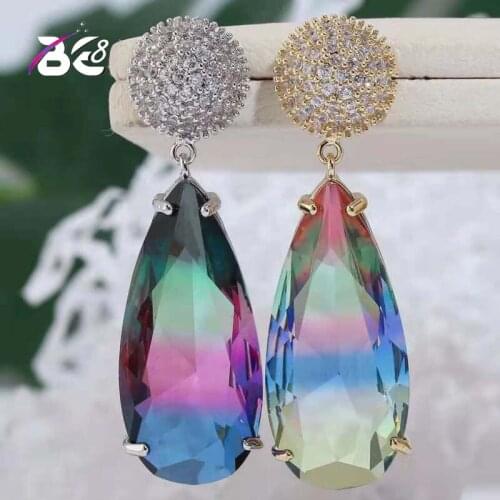 Be 8 Brilliant Geometric AAA Cubic Zirconia Water Drop Earring Women Wedding Bridal Party Dangle Earrings Jewelry Mujer ModaE792