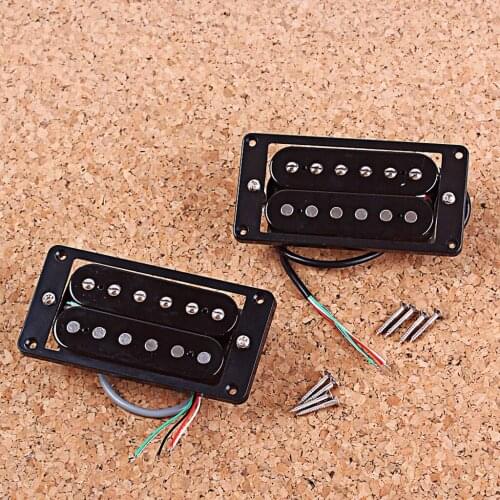 2pcs Alnico 5 Humbucker Bridge Pickup Dual Hot Rail Double Coil Pickup Electric Guitar Active Pickup Replacement Parts