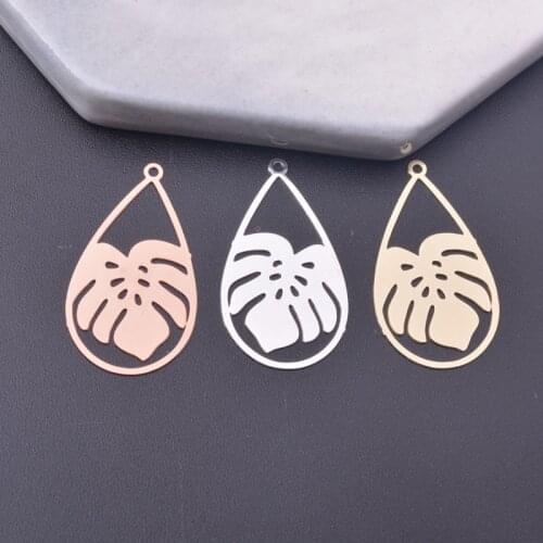 12pcs 22*15mm Light gold Color Tropical leaves Charms Silver Color Brass Jewelry Accessories