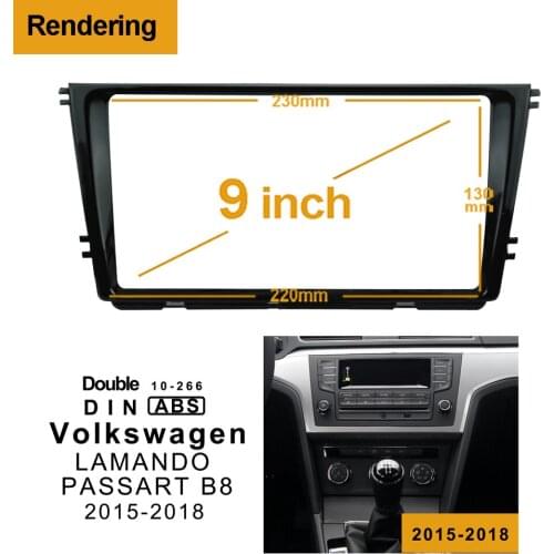 2Din Car DVD Only Frame Audio Fitting Adaptor Dash Trim Facia Panel 9" For Volkswagen LAMANDO PASSART B8 2015-2018 Radio Player