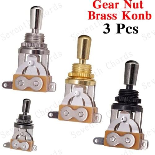 3 Pcs Brass Knob Electric Guitar Toggle Switch Pickup Selector With Gear Nut - Guitar parts