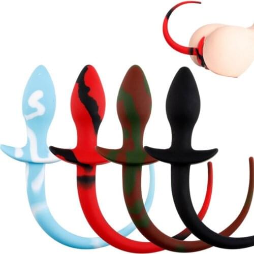 Anal Tail Butt Plug Silicone Erotic SM Slave Dog Tail Cosplay Adult Game Couple Sex Toys Wearable Anal Toy