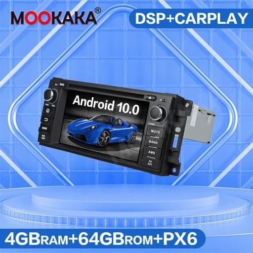 Android 10.0 64GB Car DVD Player GPS Navigation For Jeep Wrangler Head Unit Multimedia Player Tape Recorder Touch Screen DSP PX6