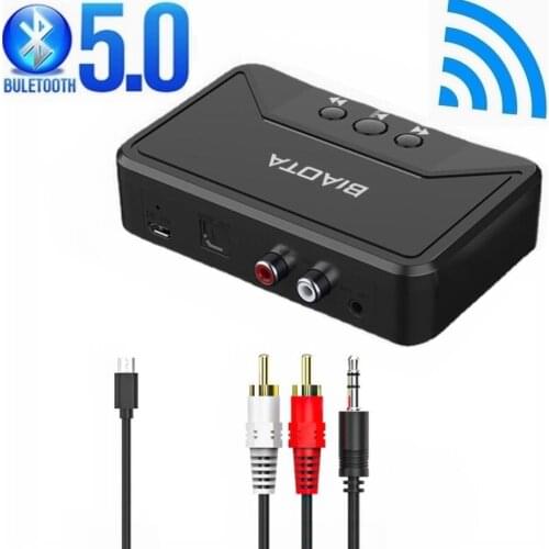 Bluetooth 5.0 Wireless Audio Receiver With 3.5mm jack RCA AUX Optical Coaxial Smart Playback HiFi Nondestructive Stereo Adapter
