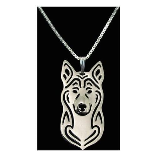 Canaan dog jewelry- Gold and silver pendant and necklace dog jewelry Simple abstract animal