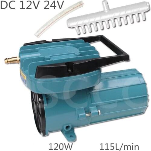 DC12V 24V 120W 115L/min RESUN MPQ-906 Aquarium Fish Tank Air Compressor Aquaculture Vehicle Mounted Air Pump Oxygen Aerator Pump