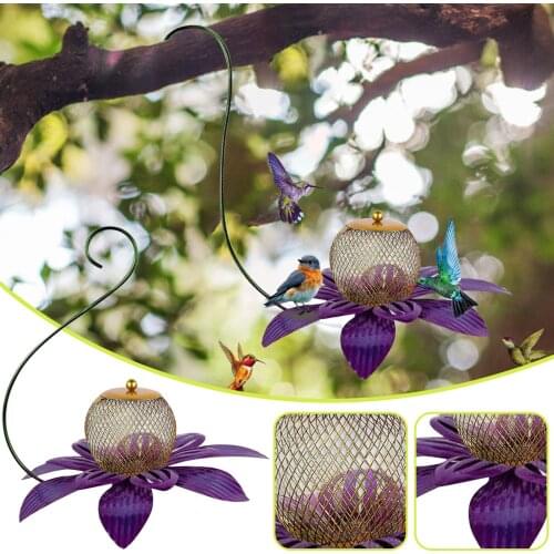 Decorative Pendant Outdoor Metal Hang Feeder Garden Art Flower Hanging Exquisite Bird Feeder Outdoors New Style For Birds