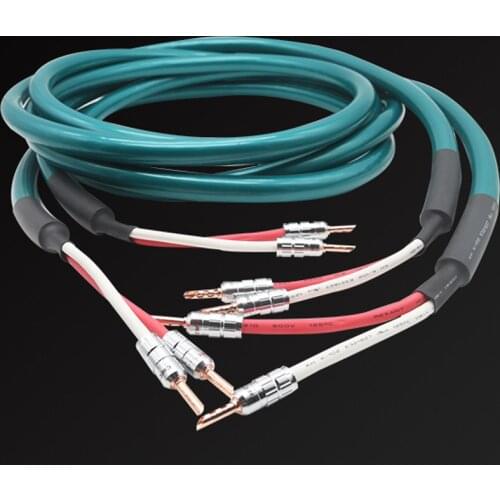 Hi-End Ortofon speaker cable pure red copper BFA banana to banana plug Hifi AMP CD player audio speaker Interconnect cable