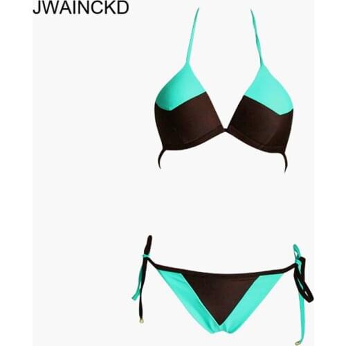 JWAINCKD Bikini Push Up 2019 Mujer Patchwork Bikinis Set Swimwear Women Swimsuit Halter Maillot Biquini Bathing Suits Beach Wear